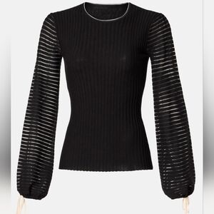 Roksanda Tie Puff Sleeve Top Knits Crew Neck Long Sleeve Size S